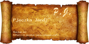 Pjeczka Jenő névjegykártya