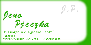 jeno pjeczka business card